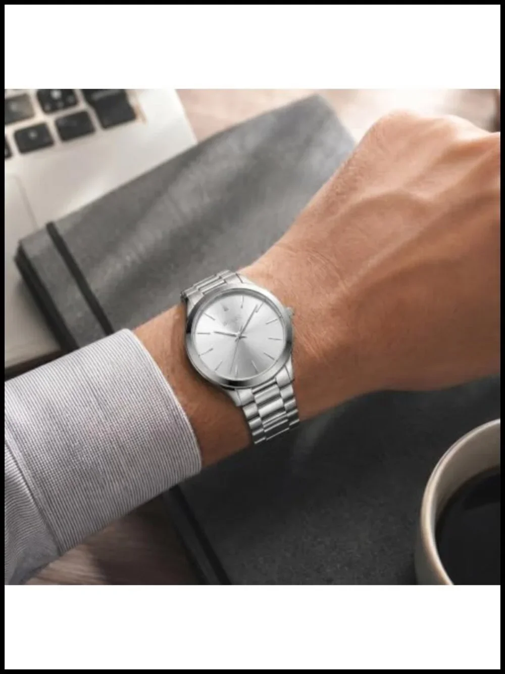 Men's Analog Stainless Steel Dress Watch Waterproof Quartz Japanese Movement